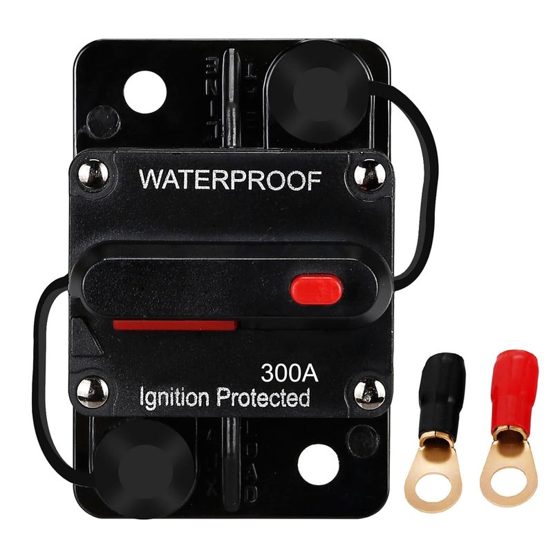 NOWEIERTON 300 Amp Waterproof Circuit Breaker,with Manual Reset,12V-48V DC,30A-300A,for Car Marine Trolling Motors Boat ATV Manual Power Protect Audio System Current Overload Protection - Image 1